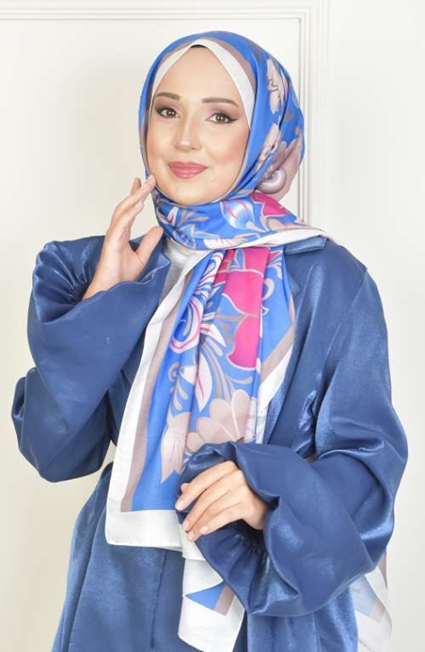 BURDEN İPEK - Hibiscus Soft Pamuksu Desenli Şal Ekru