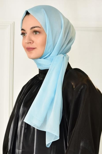 BURDEN İPEK - Janjan Plain Evening Dress Shawl Baby Blue