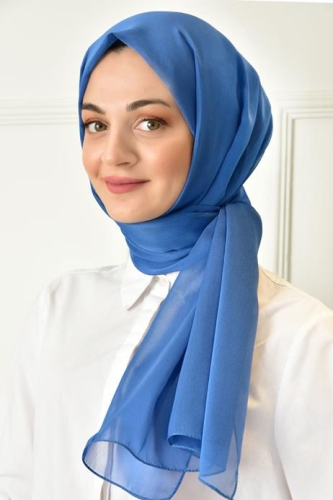 BURDEN İPEK - Janjan Plain Evening Dress Shawl Denim Blue BURDEN İPEK - Janjan Plain Evening Dress Shawl Denim Blue