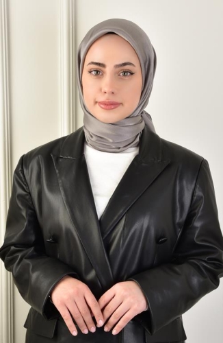 BURDEN İPEK - Janjan Satin Evening Dress Scarf Anthracite BURDEN İPEK - Janjan Satin Evening Dress Scarf Anthracite