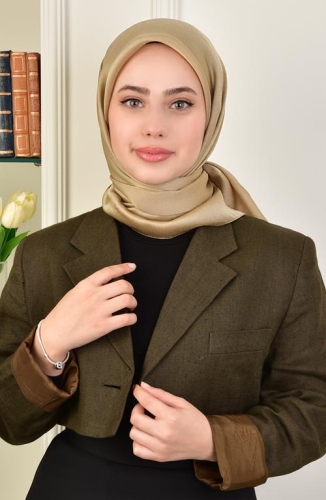 BURDEN İPEK - Janjan Satin Evening Dress Scarf Beige BURDEN İPEK - Janjan Satin Evening Dress Scarf Beige