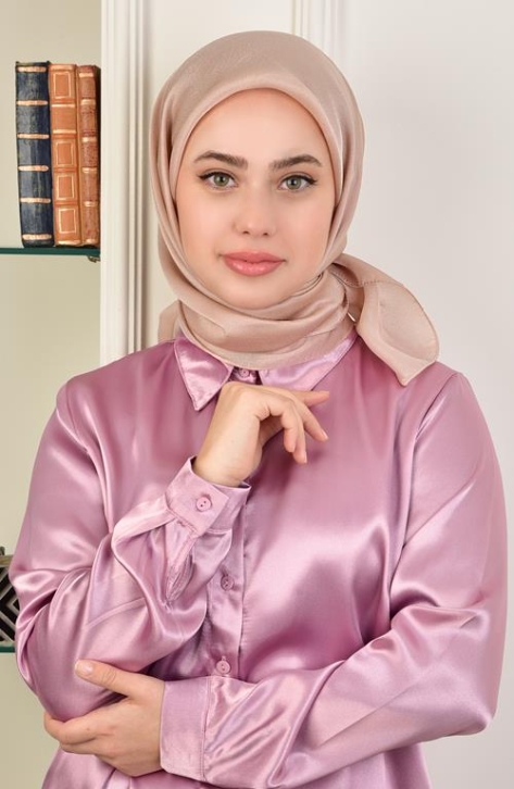 BURDEN İPEK - Janjan Satin Evening Dress Scarf Biscuit Beige BURDEN İPEK - Janjan Satin Evening Dress Scarf Biscuit Beige