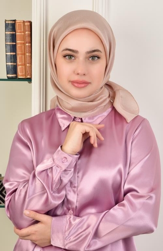 BURDEN İPEK - Janjan Satin Evening Dress Scarf Biscuit Beige BURDEN İPEK - Janjan Satin Evening Dress Scarf Biscuit Beige