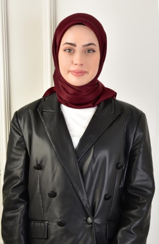 BURDEN İPEK - Janjan Satin Evening Dress Scarf Claret Red BURDEN İPEK - Janjan Satin Evening Dress Scarf Claret Red