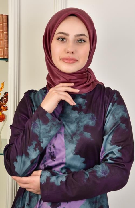 BURDEN İPEK - Janjan Satin Evening Dress Scarf Dried Rose BURDEN İPEK - Janjan Satin Evening Dress Scarf Dried Rose