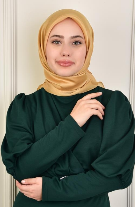 BURDEN İPEK - Janjan Satin Evening Dress Scarf Gold BURDEN İPEK - Janjan Satin Evening Dress Scarf Gold