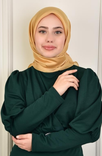 BURDEN İPEK - Janjan Satin Evening Dress Scarf Gold BURDEN İPEK - Janjan Satin Evening Dress Scarf Gold