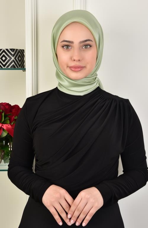 BURDEN İPEK - Janjan Satin Evening Dress Scarf Ice Green BURDEN İPEK - Janjan Satin Evening Dress Scarf Ice Green