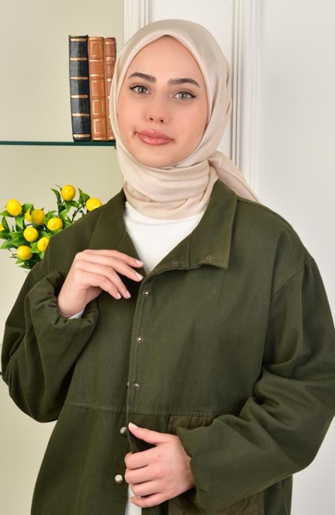 BURDEN İPEK - Janjan Satin Evening Dress Scarf Sand Beige BURDEN İPEK - Janjan Satin Evening Dress Scarf Sand Beige