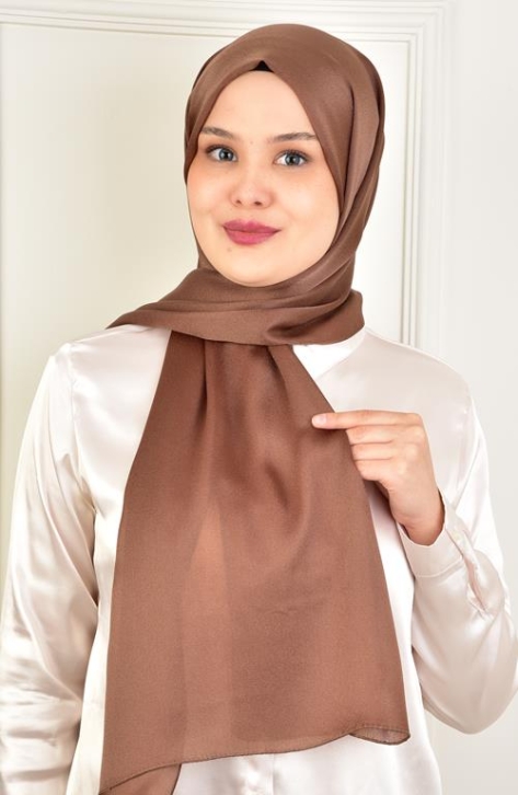 BURDEN İPEK - Janjan Satin Evening Dress Shawl Brown BURDEN İPEK - Janjan Satin Evening Dress Shawl Brown