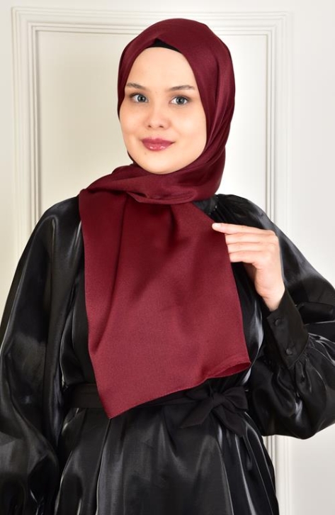 BURDEN İPEK - Janjan Satin Evening Dress Shawl Claret Red BURDEN İPEK - Janjan Satin Evening Dress Shawl Claret Red