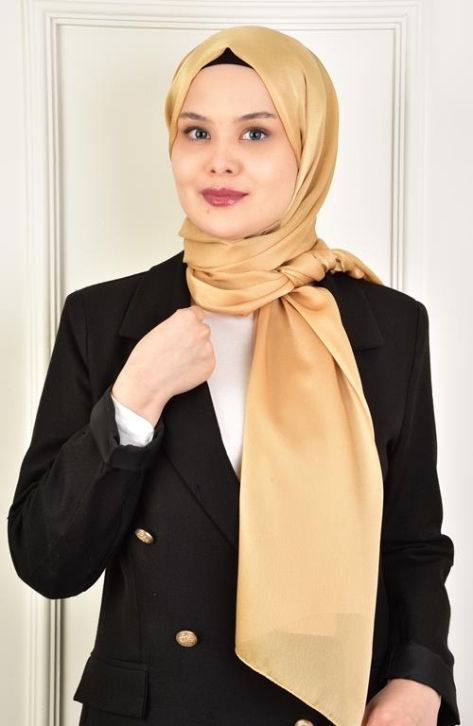 BURDEN İPEK - Janjan Satin Evening Dress Shawl Gold BURDEN İPEK - Janjan Satin Evening Dress Shawl Gold