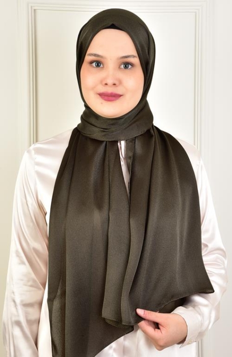 BURDEN İPEK - Janjan Satin Evening Dress Shawl Khaki BURDEN İPEK - Janjan Satin Evening Dress Shawl Khaki