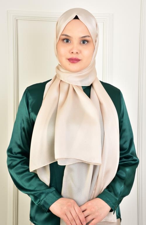 BURDEN İPEK - Janjan Satin Evening Dress Shawl Sand Beige BURDEN İPEK - Janjan Satin Evening Dress Shawl Sand Beige