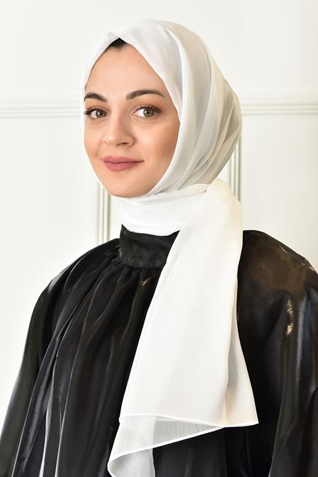 BURDEN İPEK - Janjan Shawl Ecru BURDEN İPEK - Janjan Shawl Ecru