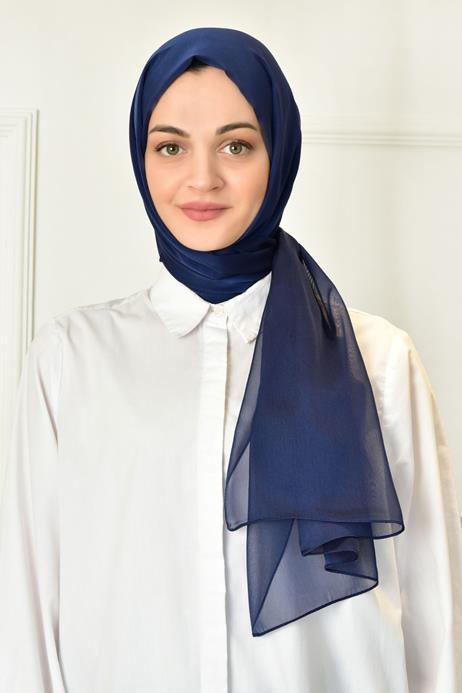 BURDEN İPEK - Janjan Shawl Navy Blue BURDEN İPEK - Janjan Shawl Navy Blue