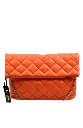 BURDEN İPEK - Kapitone Clutch Zincir Askılı Çanta Turuncu