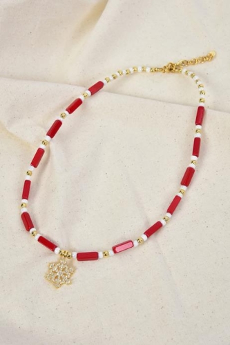 BURDEN İPEK - Kar Tanesi Kolye Kırmızı