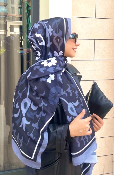 BURDEN İPEK - Lale Soft Pamuksu Desenli Şal Gri