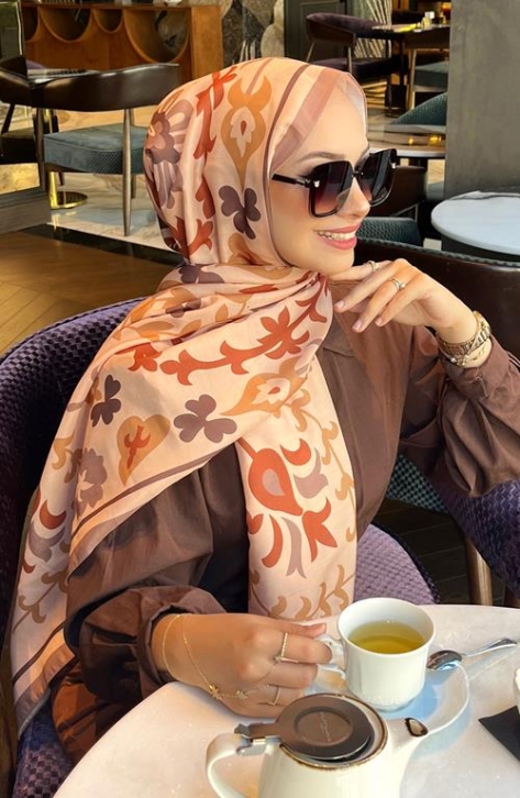 BURDEN İPEK - Lale Soft Pamuksu Desenli Şal Vizon