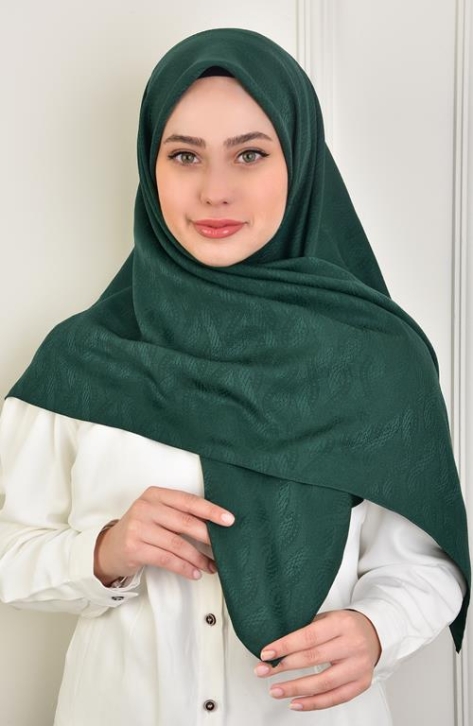 BURDEN İPEK - Large Size Colourway Spiral 120 cm Scarf Dsn-8 Emerald