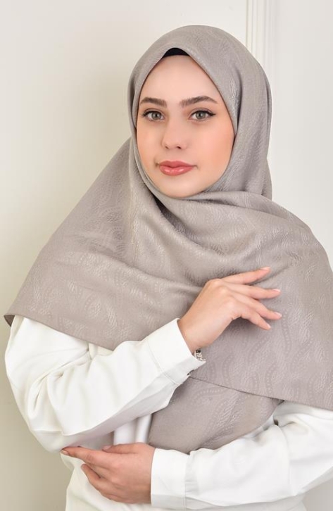 BURDEN İPEK - Large Size Colourway Spiral 120 cm Scarf Dsn-8 Stone