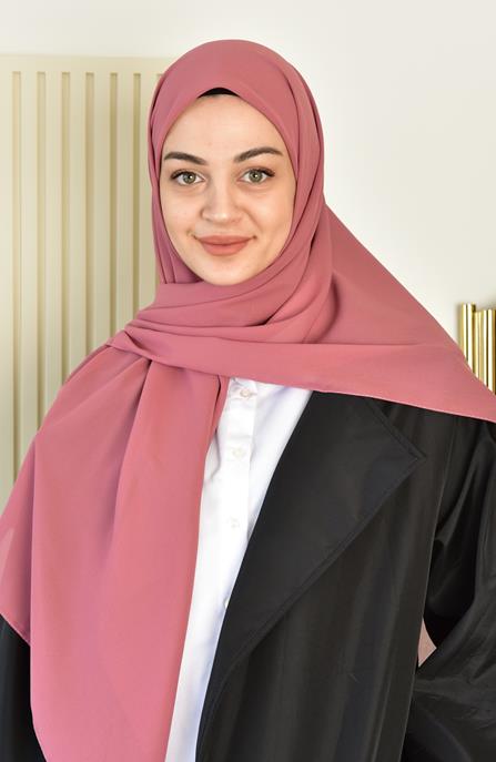 BURDEN İPEK - Large Size Crepe Chiffon Scarf 110 Cm Dried Rose