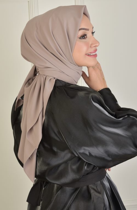 BURDEN İPEK - Large Size Medina Silk 120 cm Scarf Shawl Stone