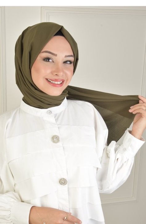 BURDEN İPEK - Laurel Shawl Khaki BURDEN İPEK - Laurel Shawl Khaki