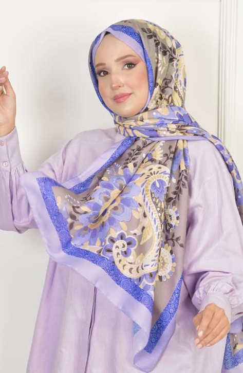 BURDEN İPEK - Layd Soft Pamuksu Desenli Şal Lila