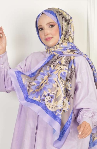 BURDEN İPEK - Layd Soft Pamuksu Desenli Şal Lila