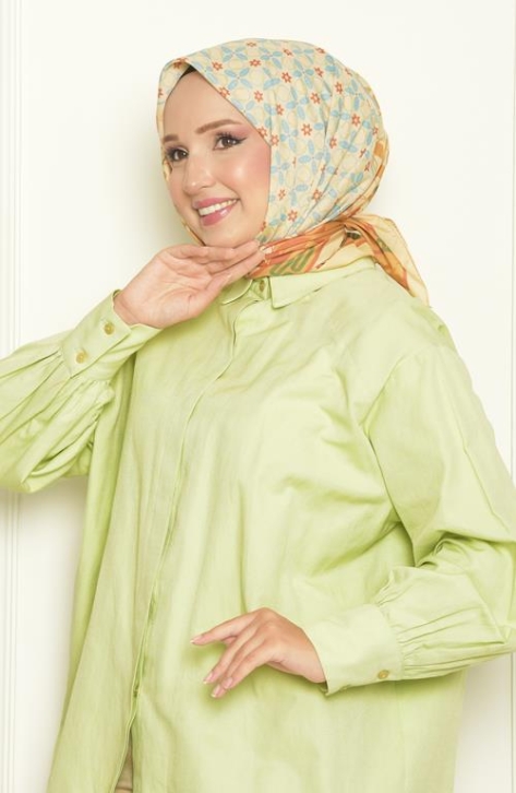 BURDEN İPEK - Leylak Bursa İpeği Desenli Eşarp Gold