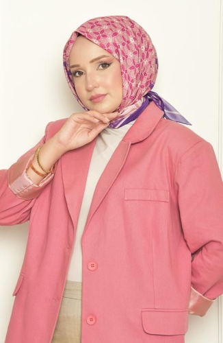 BURDEN İPEK - Leylak Bursa İpeği Desenli Eşarp Mor