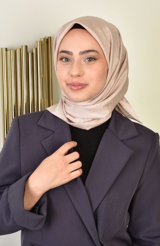 BURDEN İPEK - Lüks Platin Eşarp Dsn-1 BİSKÜVİ BEJİ 1284