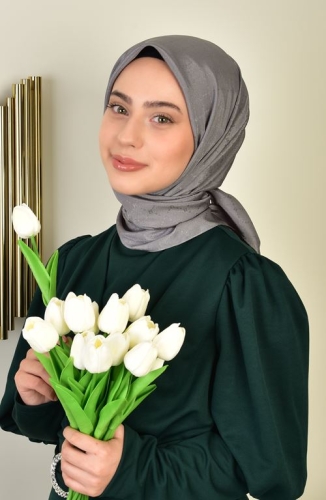 BURDEN İPEK - Luxury Platinum Scarf Dsn-1 Anthracite BURDEN İPEK - Luxury Platinum Scarf Dsn-1 Anthracite