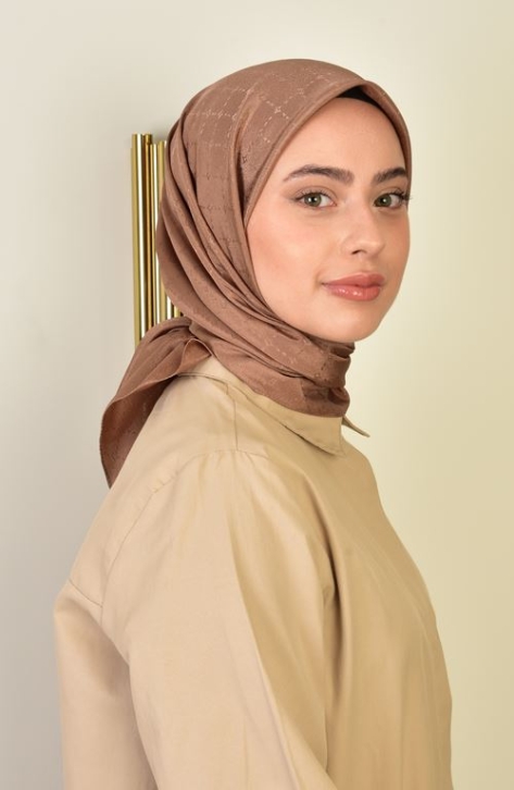 BURDEN İPEK - Luxury Platinum Scarf Dsn-1 Brown BURDEN İPEK - Luxury Platinum Scarf Dsn-1 Brown