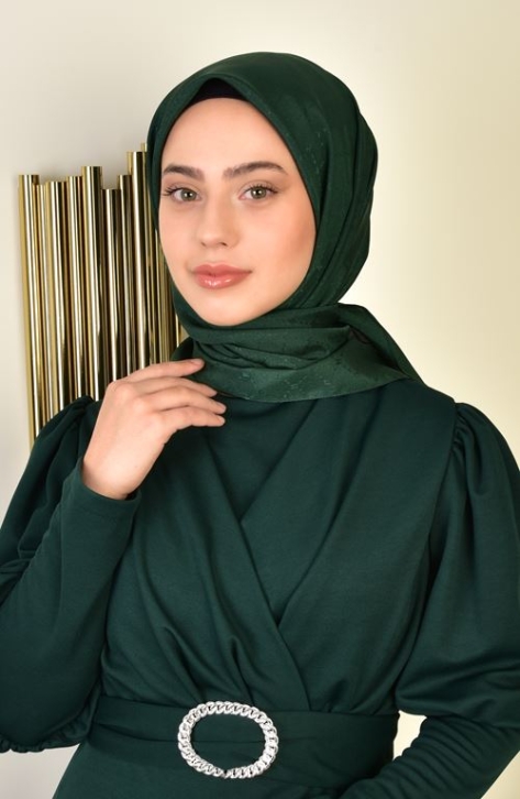 BURDEN İPEK - Luxury Platinum Scarf Dsn-1 Emerald BURDEN İPEK - Luxury Platinum Scarf Dsn-1 Emerald