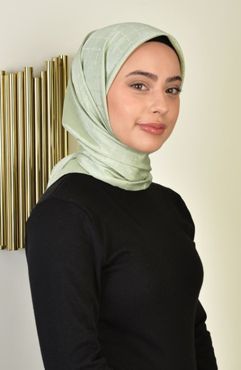 BURDEN İPEK - Luxury Platinum Scarf Dsn-1 Ice Green BURDEN İPEK - Luxury Platinum Scarf Dsn-1 Ice Green