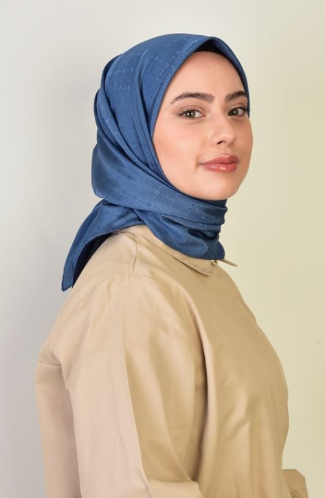 BURDEN İPEK - Luxury Platinum Scarf Dsn-1 Indigo BURDEN İPEK - Luxury Platinum Scarf Dsn-1 Indigo