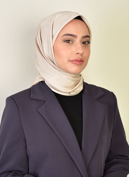 BURDEN İPEK - Luxury Platinum Scarf Dsn-1 Sand Beige