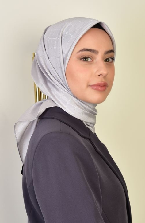 BURDEN İPEK - Luxury Platinum Scarf Dsn-1 Silver BURDEN İPEK - Luxury Platinum Scarf Dsn-1 Silver