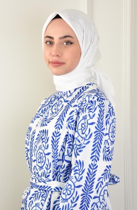 BURDEN İPEK - Luxury Platinum Wave Patterned Scarf Dsn-2 Baking BURDEN İPEK - Luxury Platinum Wave Patterned Scarf Dsn-2 Baking