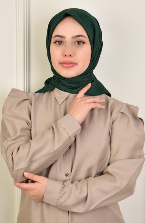 BURDEN İPEK - Luxury Platinum Wave Patterned Scarf Dsn-2 Emerald BURDEN İPEK - Luxury Platinum Wave Patterned Scarf Dsn-2 Emerald