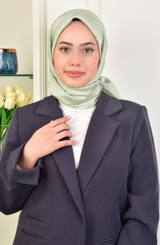 BURDEN İPEK - Luxury Platinum Wave Patterned Scarf Dsn-2 Ice Green BURDEN İPEK - Luxury Platinum Wave Patterned Scarf Dsn-2 Ice Green