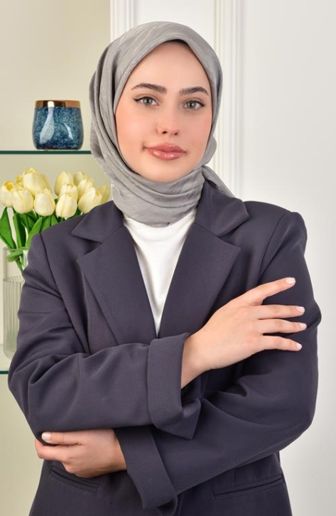 BURDEN İPEK - Luxury Platinum Wave Patterned Scarf Dsn-2 New Gray BURDEN İPEK - Luxury Platinum Wave Patterned Scarf Dsn-2 New Gray