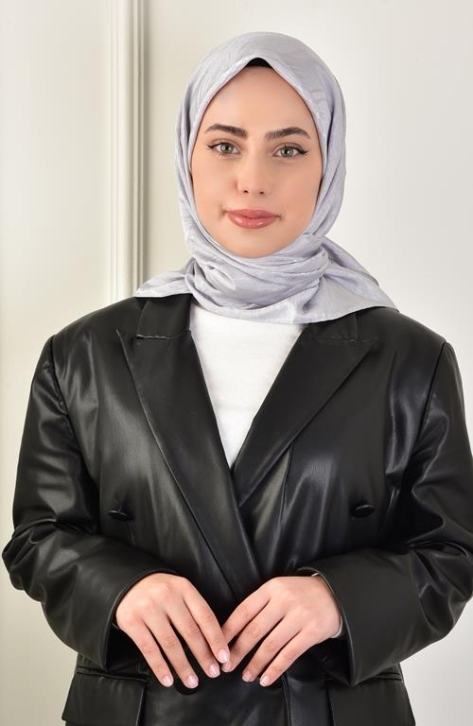 BURDEN İPEK - Luxury Platinum Wave Patterned Scarf Dsn-2 Silver BURDEN İPEK - Luxury Platinum Wave Patterned Scarf Dsn-2 Silver