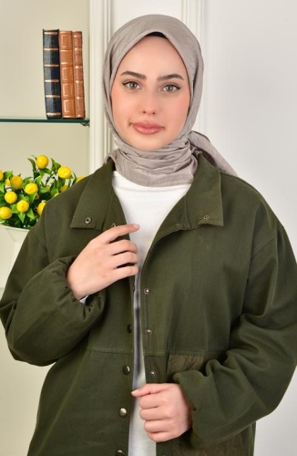 BURDEN İPEK - Luxury Platinum Wave Patterned Scarf Dsn-2 Stone BURDEN İPEK - Luxury Platinum Wave Patterned Scarf Dsn-2 Stone