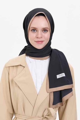 BURDEN İPEK - Modal Şal Siyah&Vizon