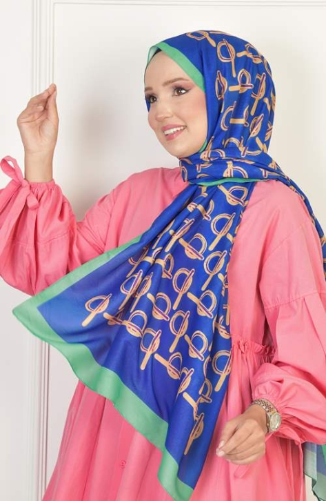 BURDEN İPEK - Monogram Soft Pamuksu Desenli Şal Benetton BURDEN İPEK - Monogram Soft Pamuksu Desenli Şal Benetton
