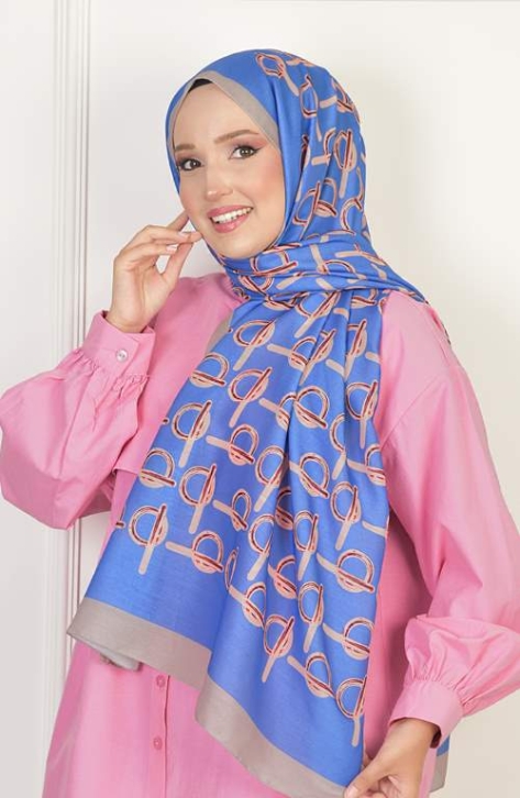 BURDEN İPEK - Monogram Soft Pamuksu Desenli Şal Taş BURDEN İPEK - Monogram Soft Pamuksu Desenli Şal Taş